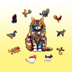 Cat Wooden Puzzle - Fun Family Game