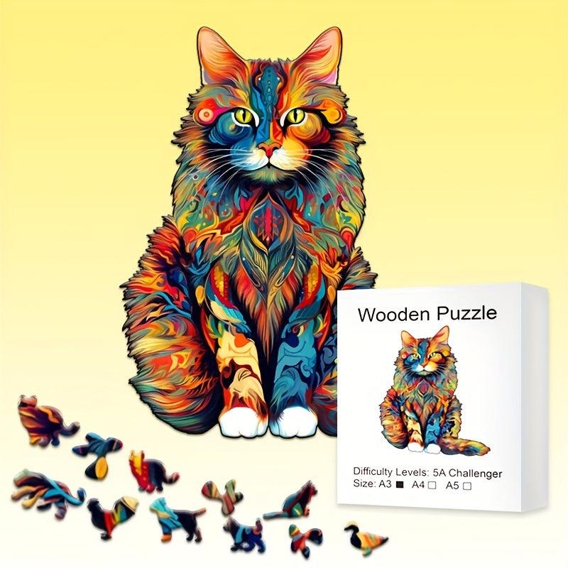 Cat Wooden Puzzle - Fun Family Game