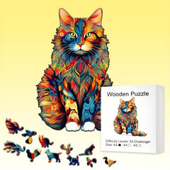 Cat Wooden Puzzle - Fun Family Game