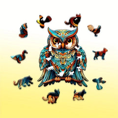 Owl Alien Wooden Puzzle Decoration Family Friends Game Gift Children