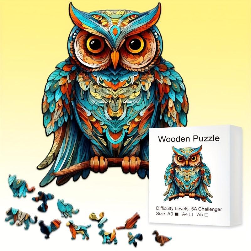 Owl Alien Wooden Puzzle Decoration Family Friends Game Gift Children