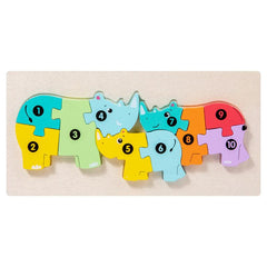 Wooden Animal Shape Puzzles for Kids 3+ Years