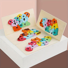 Wooden Animal Shape Puzzles for Kids 3+ Years