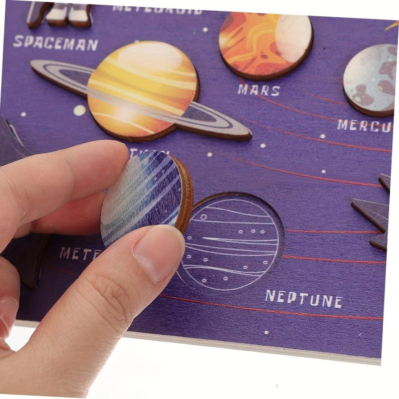 Wooden Solar System Puzzle for Kids Parties & Play