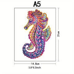 Seahorse Wooden Jigsaw Puzzle Unique Animals Shaped Wood Puzzles Perfect Gift