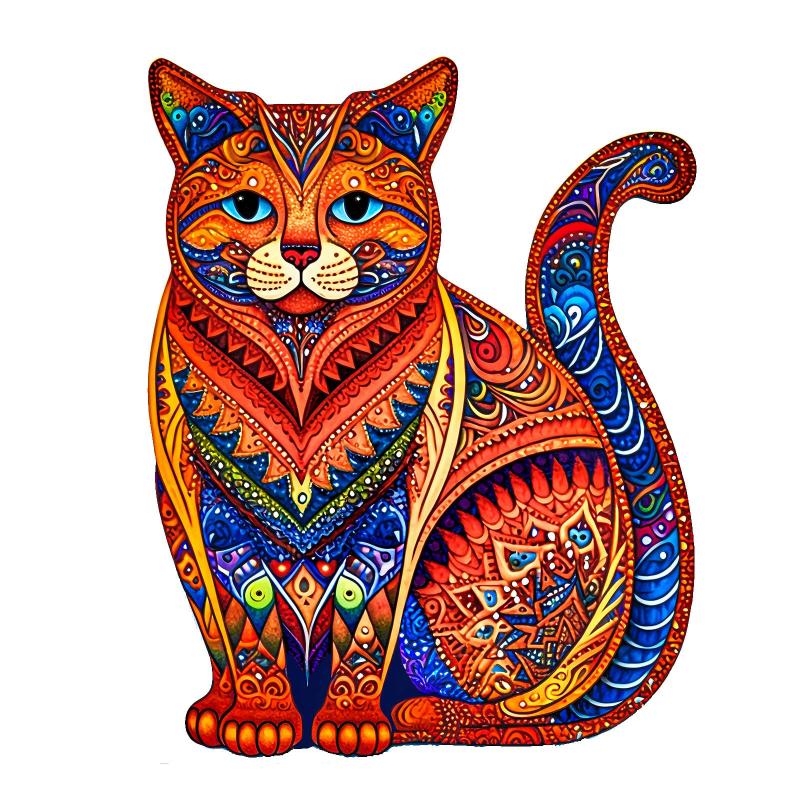 Cat Wooden Puzzle Variety Of Special Shapes Creative For Boys And Girls