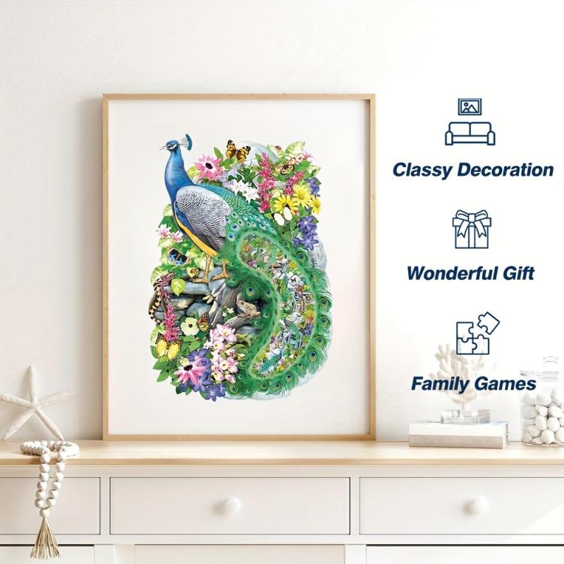 Peacock Wooden Jigsaw Puzzles Advanced Puzzle With Gift Package