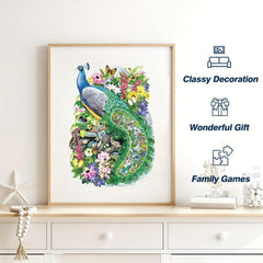 Peacock Wooden Jigsaw Puzzles Advanced Puzzle With Gift Package