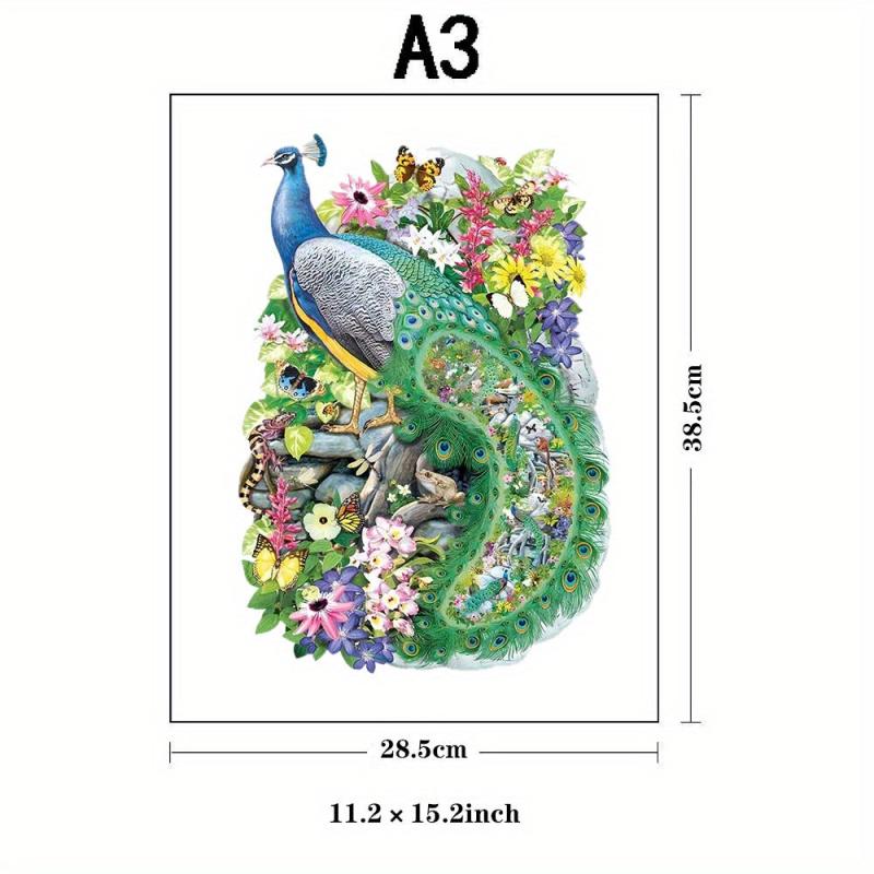 Peacock Wooden Jigsaw Puzzles Advanced Puzzle With Gift Package