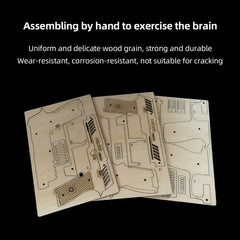 DIY Wooden 3D Assembled Model Rubber Band Pistol Toy