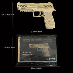 DIY Wooden 3D Assembled Model Rubber Band Pistol Toy