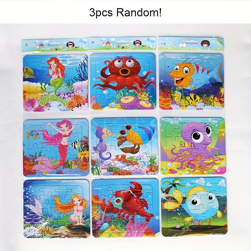 3pcs Children Baby Educational Puzzle Toy Toddler Cartoon Puzzle Board Gift