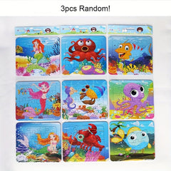 3pcs Children Baby Educational Puzzle Toy Toddler Cartoon Puzzle Board Gift
