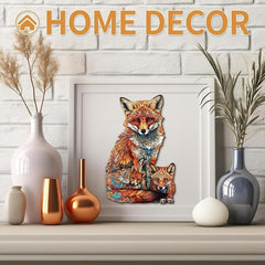 Wooden Puzzle Warm Fox Family Creative Shapes For Adults Children Party Games