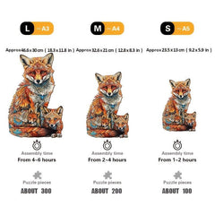 Wooden Puzzle Warm Fox Family Creative Shapes For Adults Children Party Games