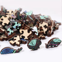 Wooden Elephant Jigsaw Puzzle Gift Package Unique Shaped Pieces