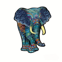 Wooden Elephant Jigsaw Puzzle Gift Package Unique Shaped Pieces