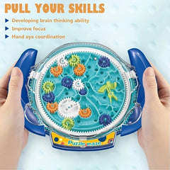 Kids Ball Maze Toy Gear Control Built in Steel Bullet Beads Challenge Game