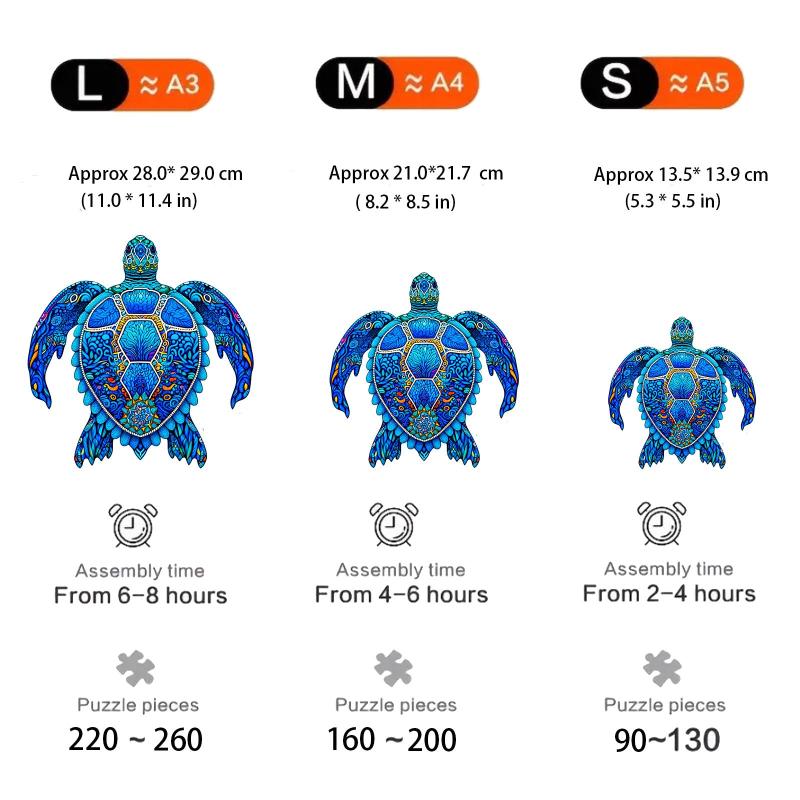 Wooden Turtle Puzzle Gift Pack for Adults and Children