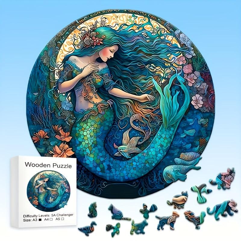 Wooden Mermaid Puzzle Creative Gift for Kids & Adults