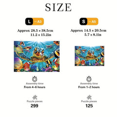 Sea World Wooden Jigsaw Puzzle Art Unique Animal Shaped Pieces DIY Fun Toy Gift