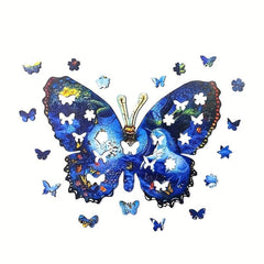 Butterfly Wooden Jigsaw Puzzle for Adults & 12 Years - Unique Animal Shapes