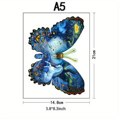 Butterfly Wooden Jigsaw Puzzle for Adults & 12 Years - Unique Animal Shapes