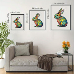 Rabbit Wooden Puzzle Decompression Toy Home Decoration Painting