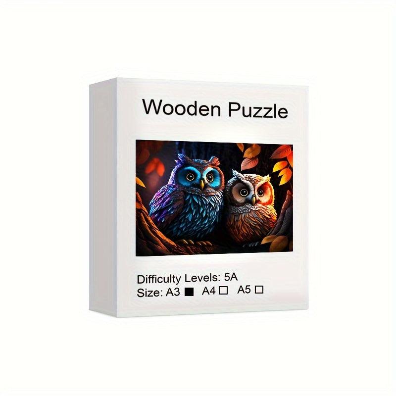Owl Can't Sleep At Night Wooden Puzzle Gift