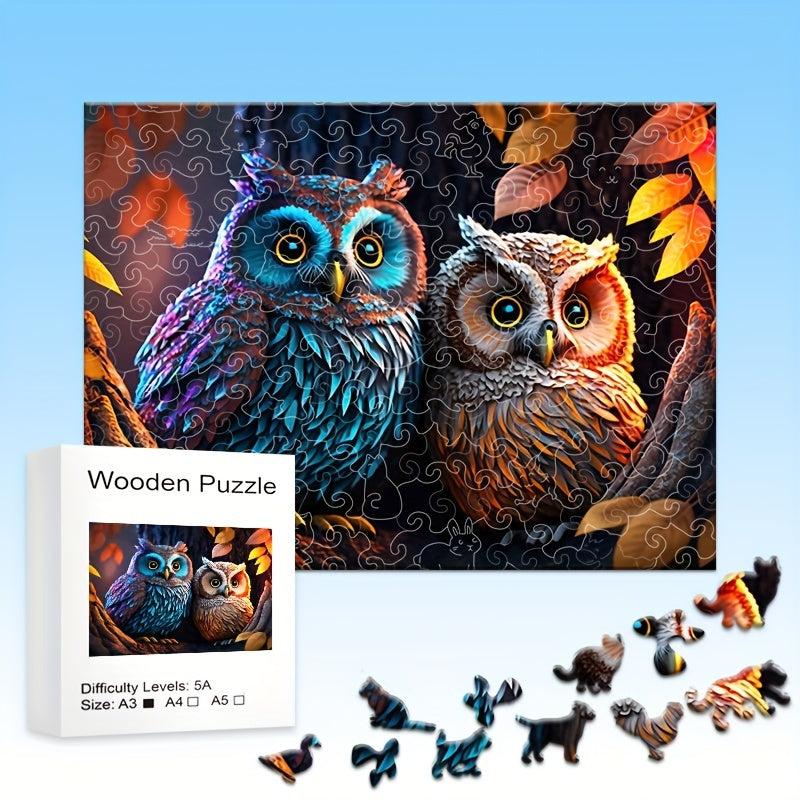 Owl Can't Sleep At Night Wooden Puzzle Gift