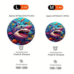 Shark Eating Fish Wooden Puzzle Animal Puzzle For Adult