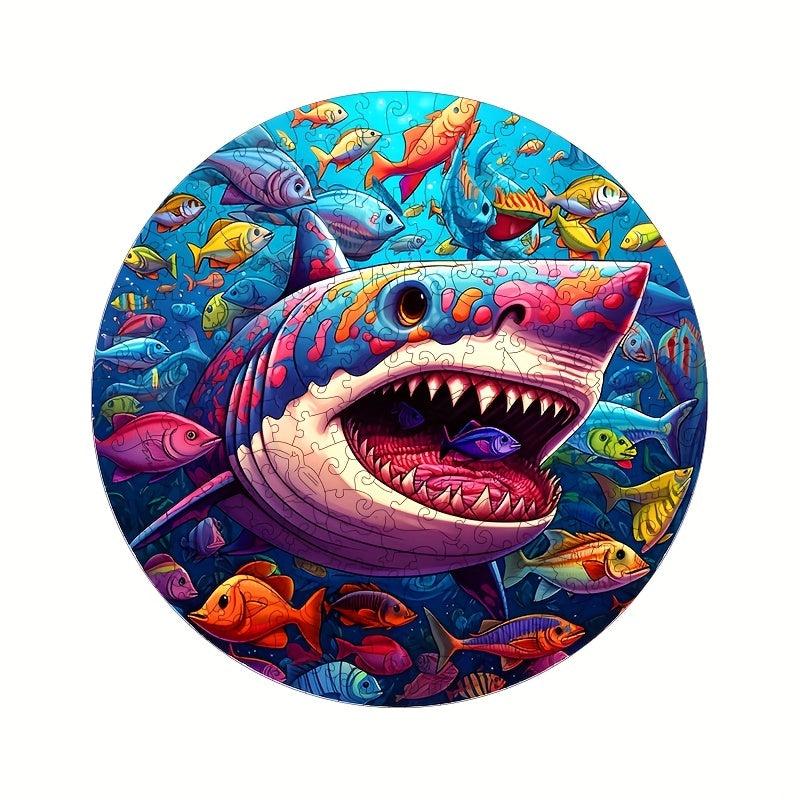 Shark Eating Fish Wooden Puzzle Animal Puzzle For Adult