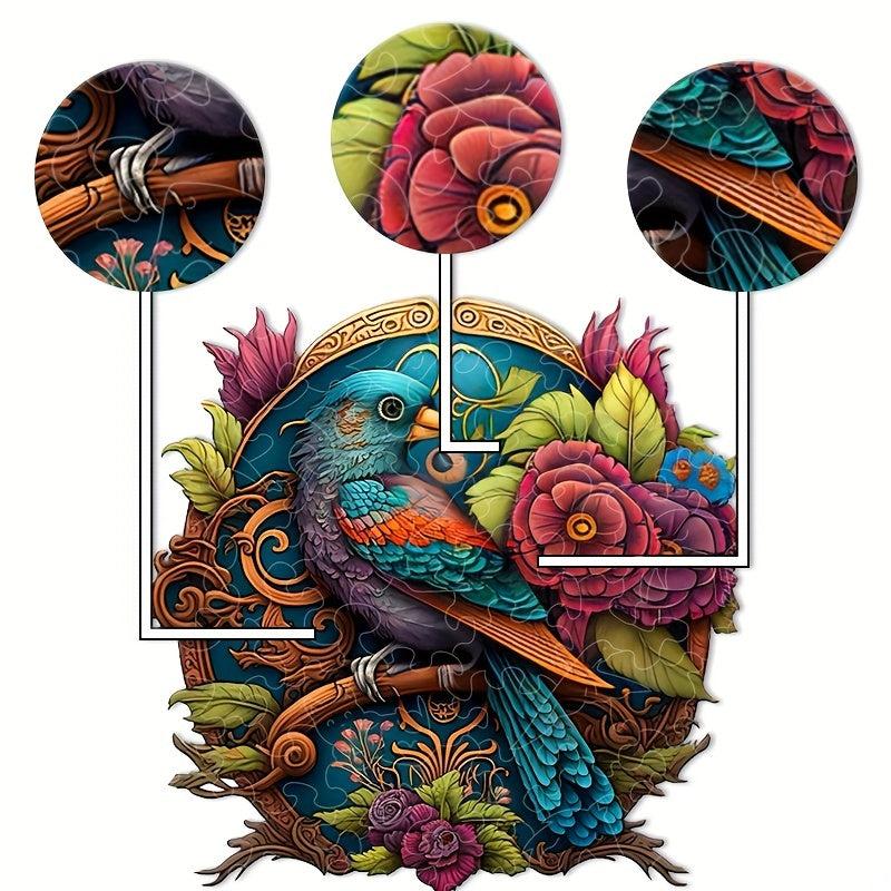YinYang Bird Wooden Puzzle Christmas Halloween Gift Family Game