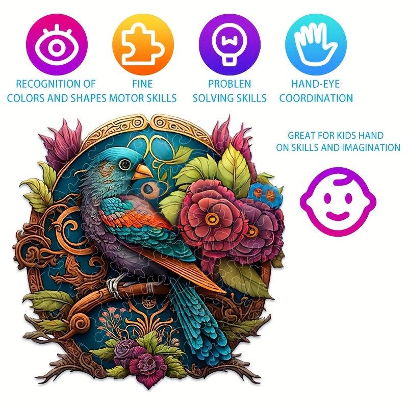 YinYang Bird Wooden Puzzle Christmas Halloween Gift Family Game