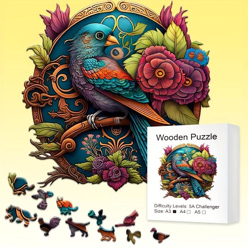YinYang Bird Wooden Puzzle Christmas Halloween Gift Family Game