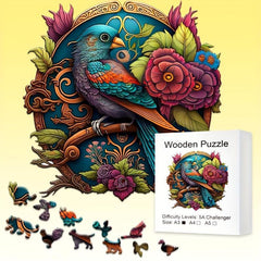 YinYang Bird Wooden Puzzle Christmas Halloween Gift Family Game