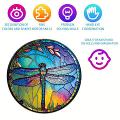 Dragonfly Wooden Jigsaw Puzzle Creative Landscaping Gift Bar Decor