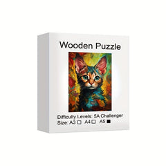 Cat Wooden Puzzle Irregular Animal Shaped Jigsaw Puzzle