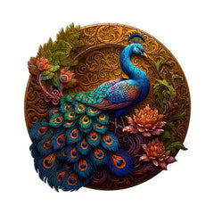 Peacock Peony Wooden Puzzle Special Shaped Animal Puzzle Toy