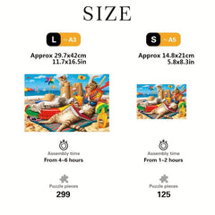 Cat On Holiday Wooden Jigsaw Puzzle Art Animal Shaped Pieces DIY Game Toy Gift