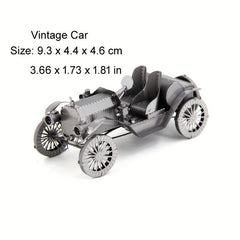 Educational Metal 3D Puzzle DIY Antique Cars Panel Assembly