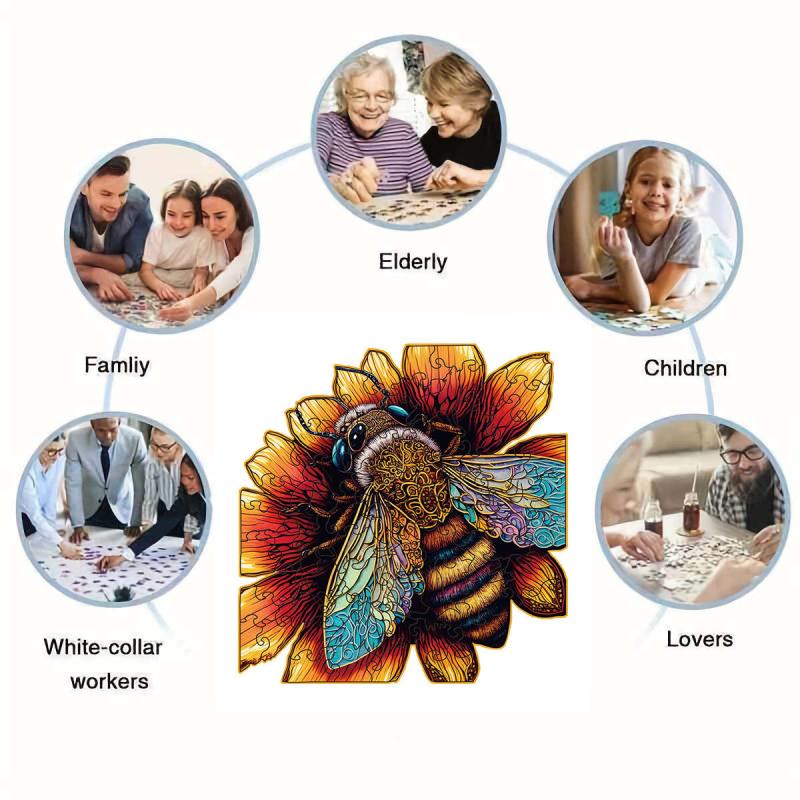 Bee Wooden Jigsaw Puzzle For Kids and Adults