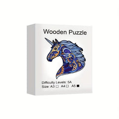 Wooden Unicorn Animal Puzzle Toy Gift Wrap Adult Children