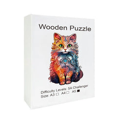 Persian Cat Wooden Puzzle Advanced Players Creative Shapes Birthday Gift