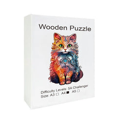 Persian Cat Wooden Puzzle Advanced Players Creative Shapes Birthday Gift