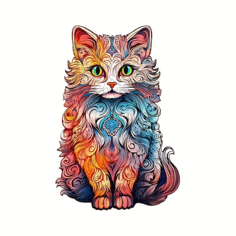 Persian Cat Wooden Puzzle Advanced Players Creative Shapes Birthday Gift