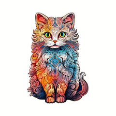 Persian Cat Wooden Puzzle Advanced Players Creative Shapes Birthday Gift