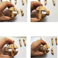 Wooden Puzzle Magic Ball Brain Teaser Toy Game Sphere Puzzle