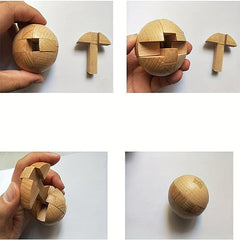 Wooden Puzzle Magic Ball Brain Teaser Toy Game Sphere Puzzle