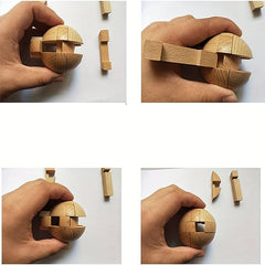 Wooden Puzzle Magic Ball Brain Teaser Toy Game Sphere Puzzle